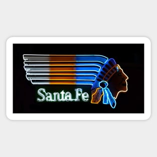 Santa Fe Indian neon sign Face mask design Sticker
